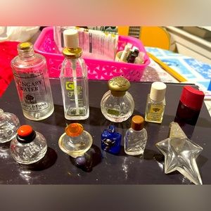 Lot 11 Perfume Bottles Vintage/modern: Versace/Carven/café/angel/crabtree/tocca+